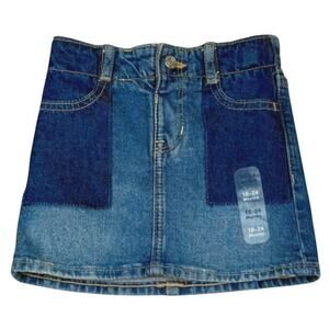 Gap Denim Mini Skirt Medium Blue Wash Elastic Waist  Baby 18–24 Months